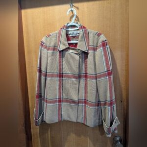 Tommy Hilfiger Beige and Red Plaid Blazer